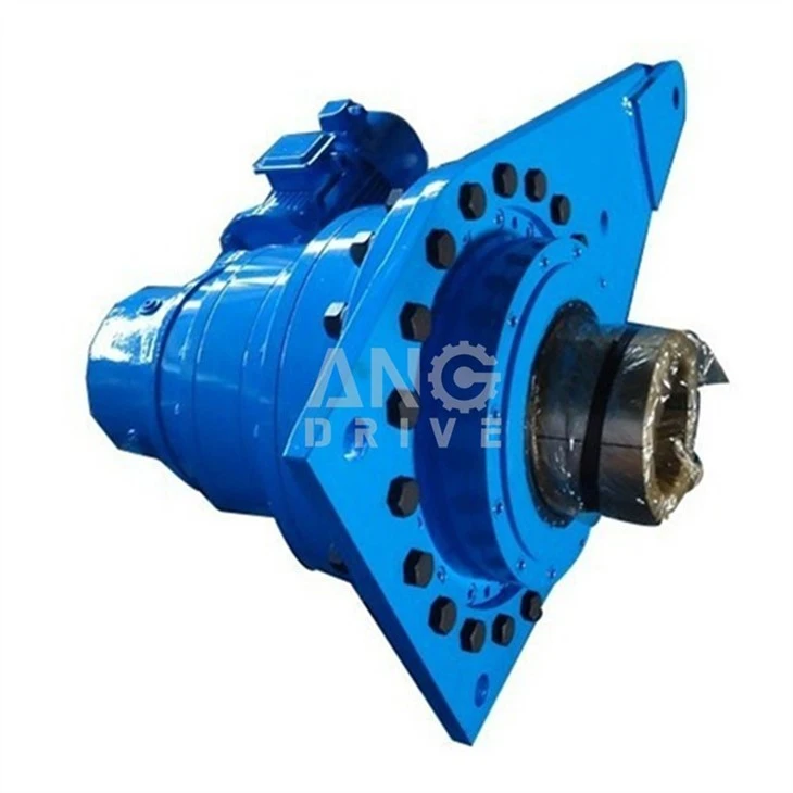 Torque arm mounted hollow outupt shaft planetary gearbox